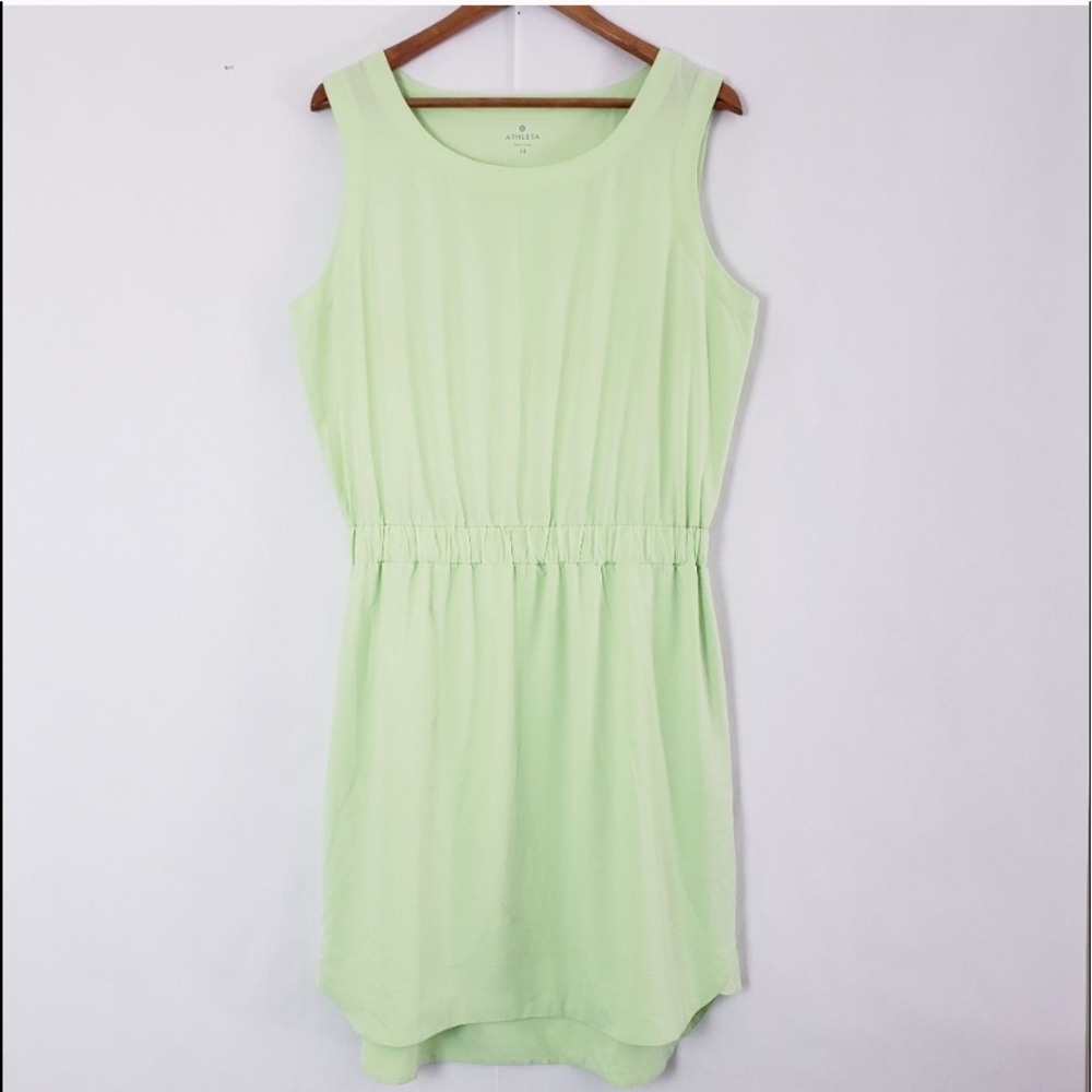 Athleta Astra Wasabi Lime Green Stretch Tank Dress